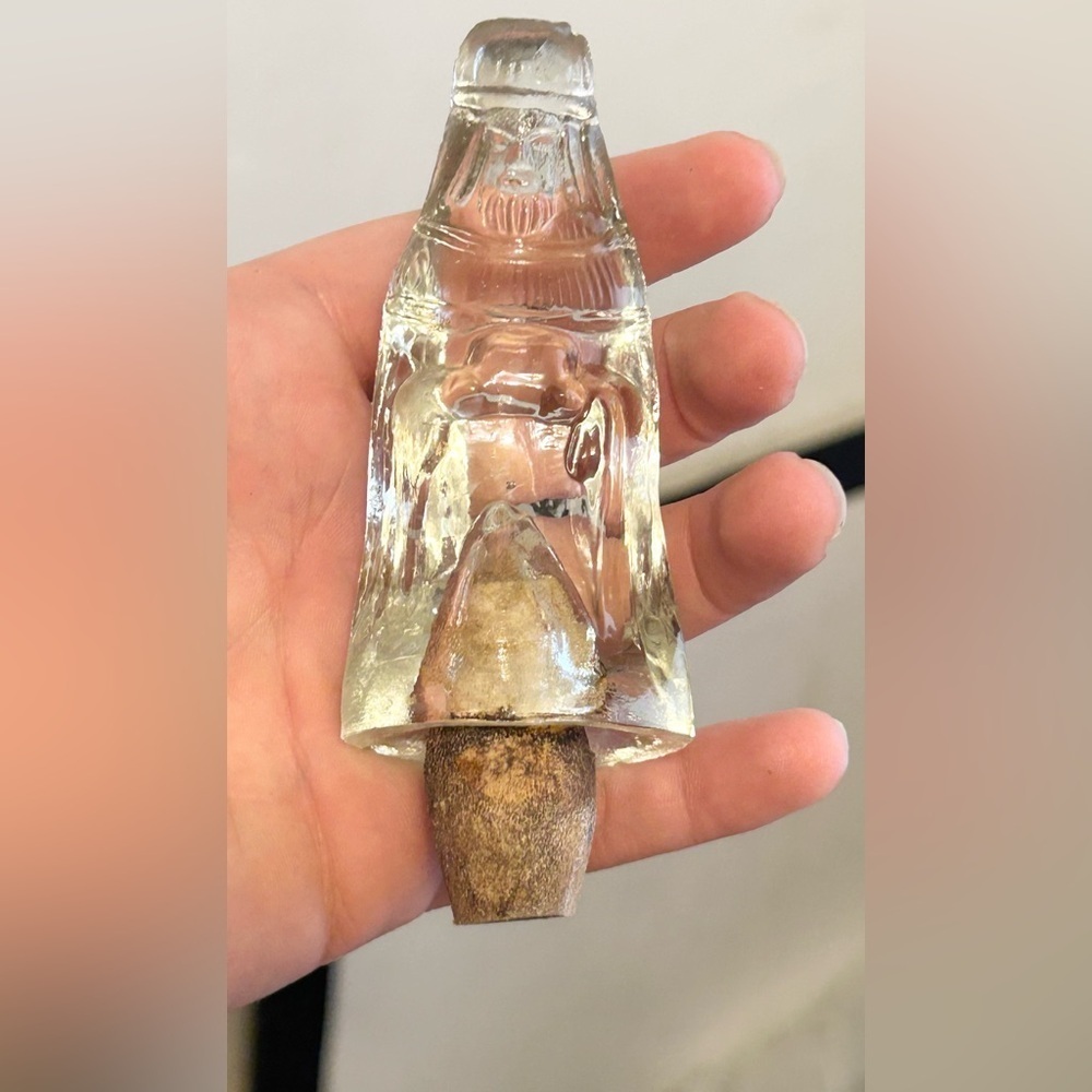 Vintage Pressed Glass Nativity Figurine Wise Man Cork Stopper Christmas Decor - Picture 4 of 13